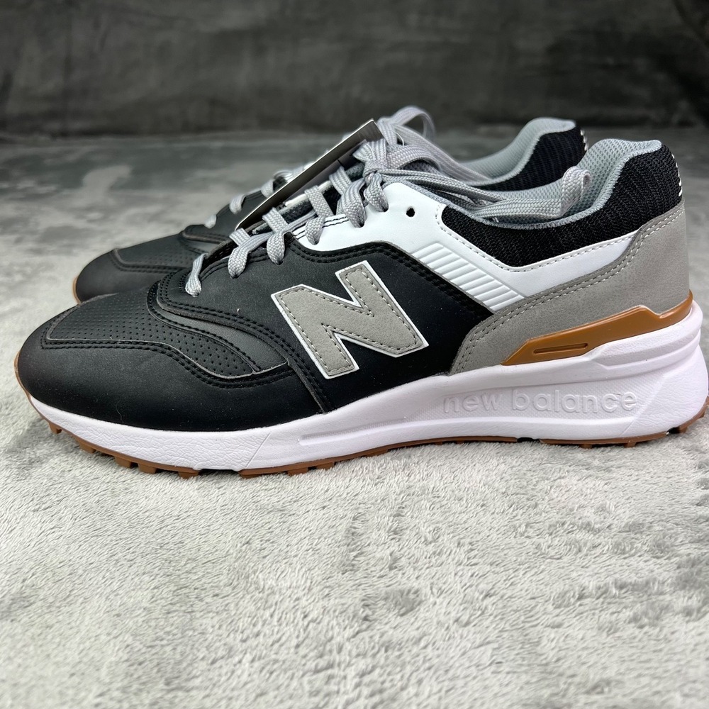 New Balance 997 SL Mens Golf Shoes Size 8 Black Leather Lace Up Low Top Sneakers
